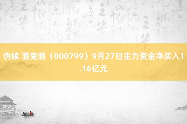 伪娘 酒鬼酒（000799）9月27日主力资金净买入1.16亿元