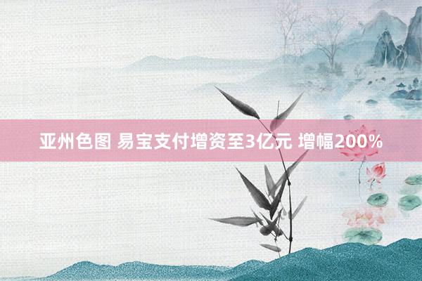 亚州色图 易宝支付增资至3亿元 增幅200%