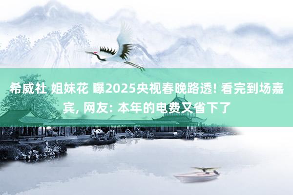 希威社 姐妹花 曝2025央视春晚路透! 看完到场嘉宾， 网友: 本年的电费又省下了
