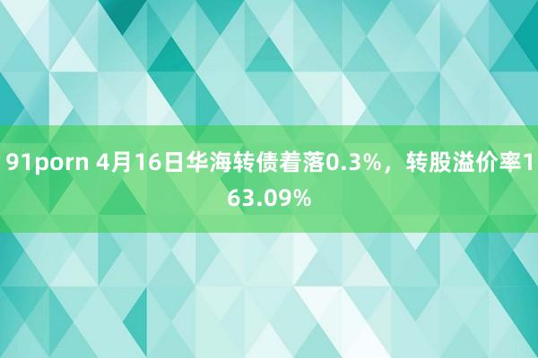 91porn 4月16日华海转债着落0.3%，转股溢价率163.09%